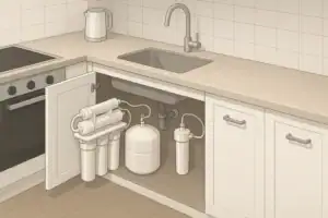 Isometric comparison of RO and carbon under-sink filters