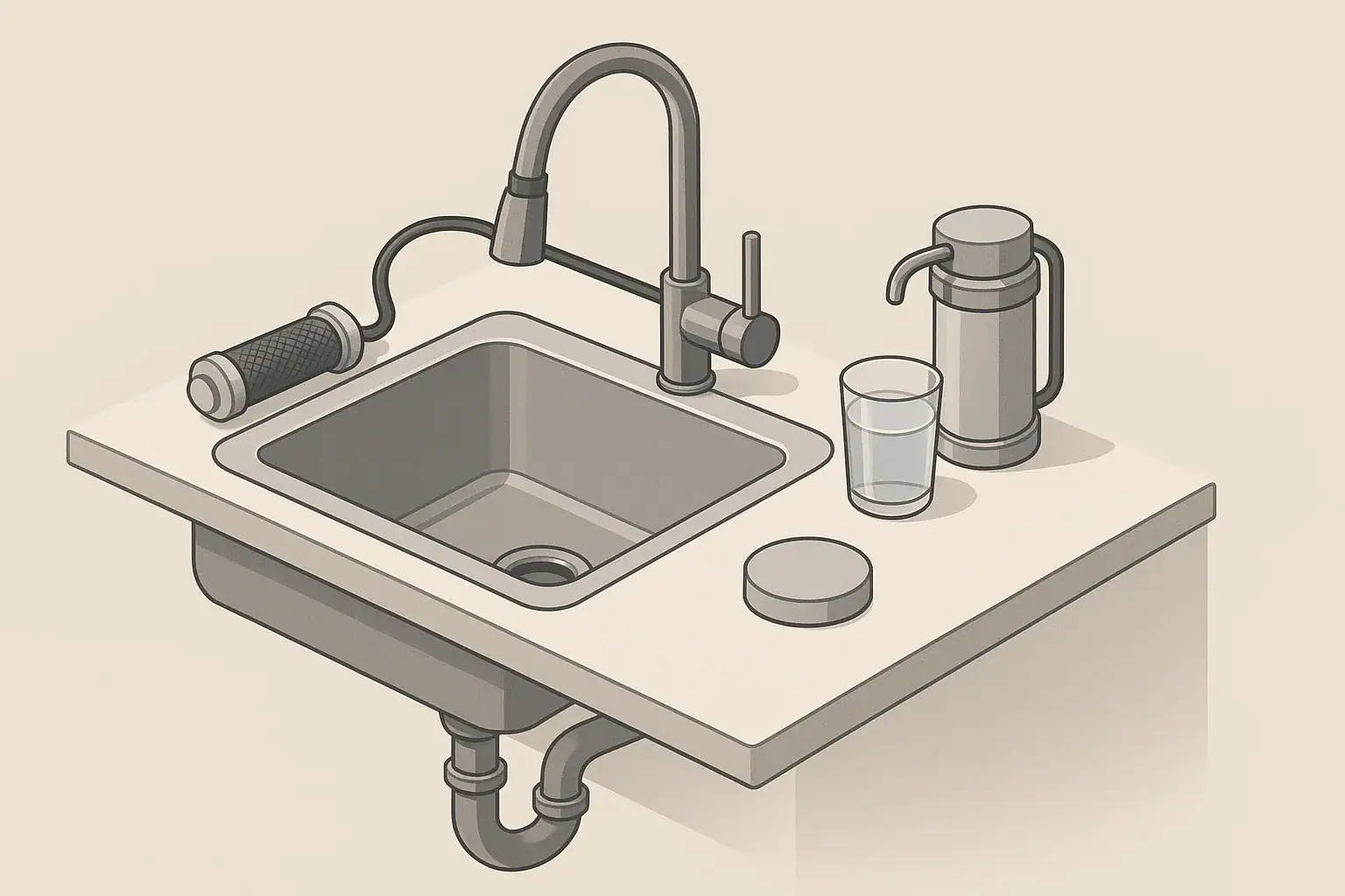 Pull-out faucet with carbon filtration options