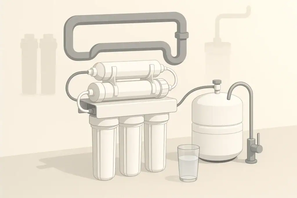 Under sink filtration with whole house prefilter