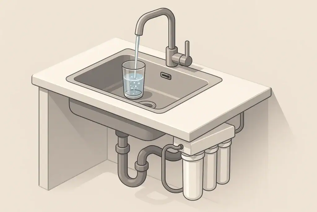 isometric kitchen faucet and under sink water filter system