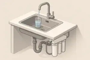isometric kitchen faucet and under sink water filter system
