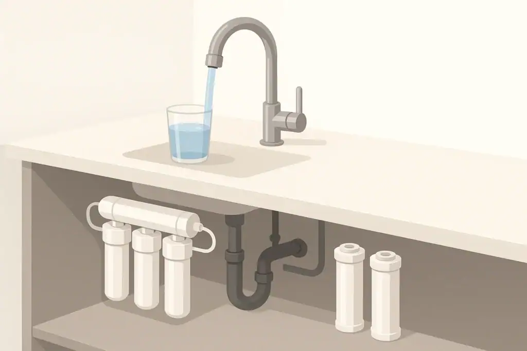 Isometric faucet and under sink water filter