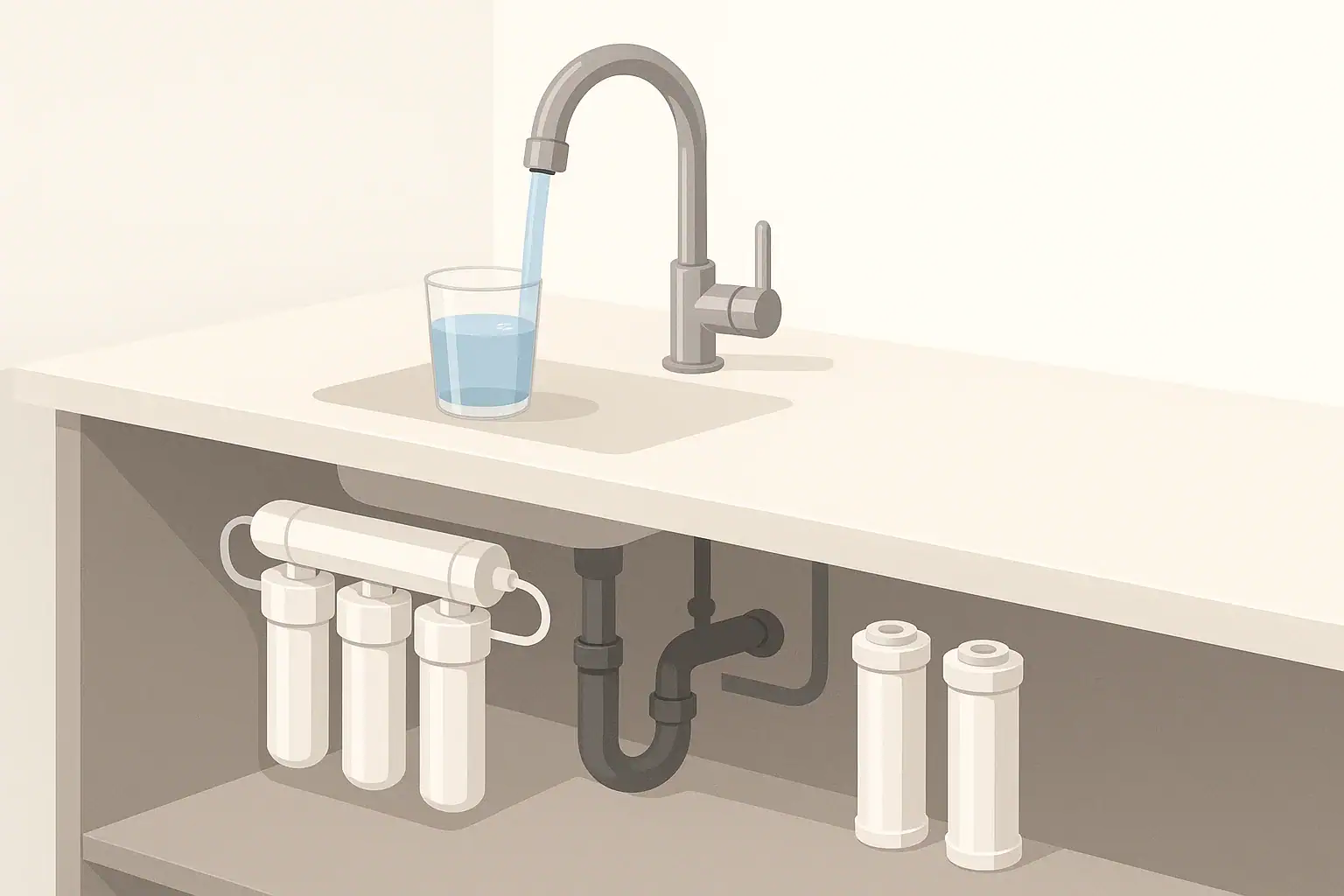 Isometric faucet and under sink water filter