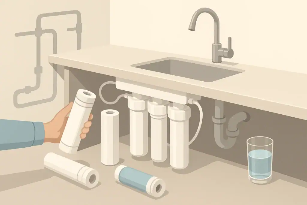 Isometric cartridge replacement for under sink filter