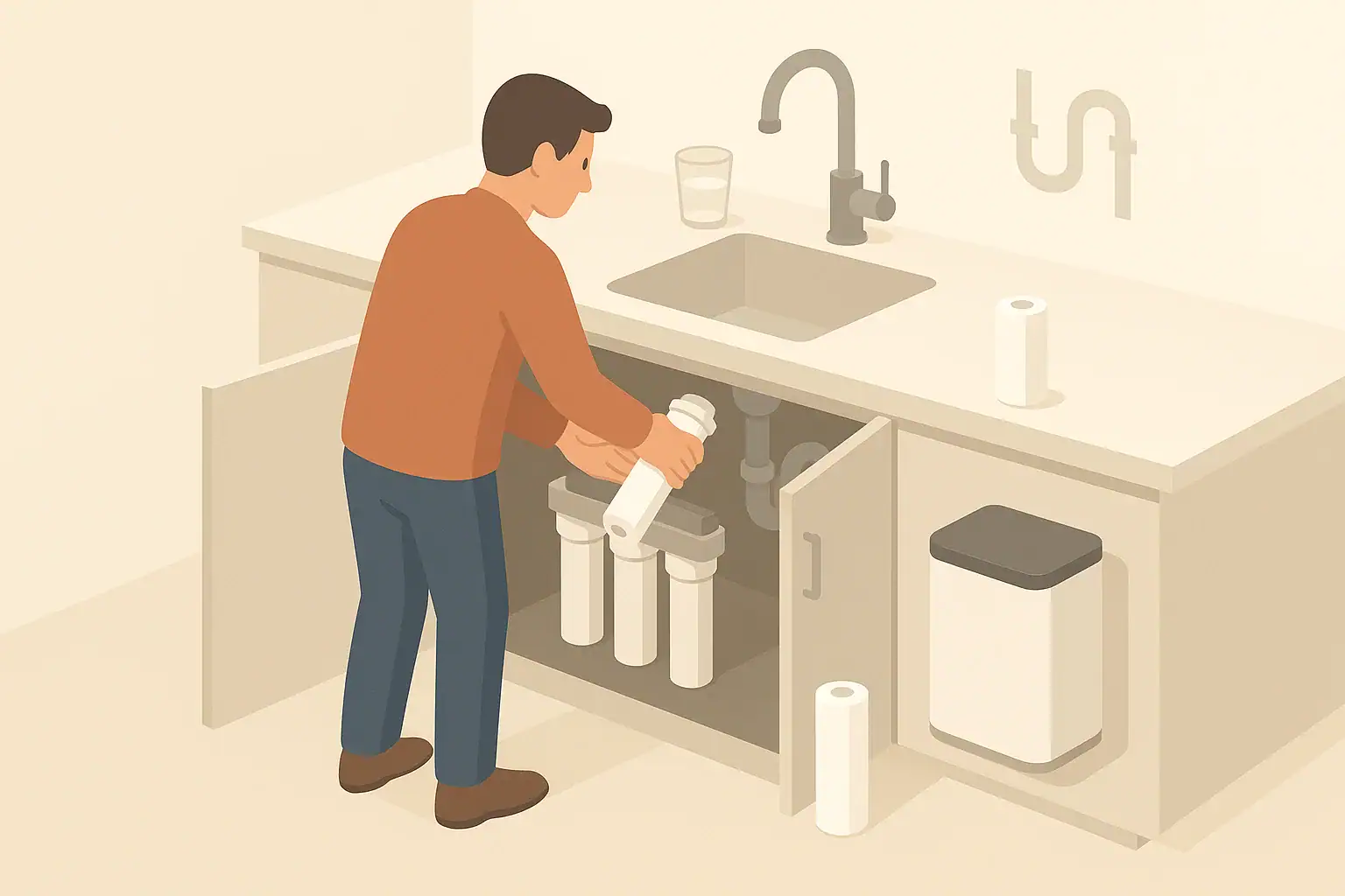 Generic cartridge service for a home water filter