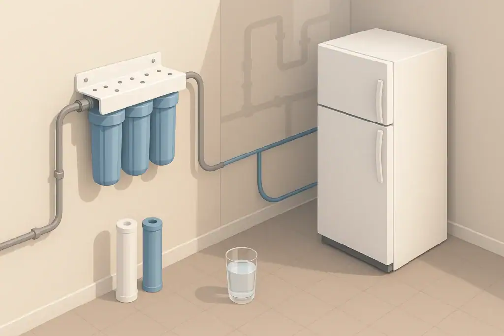 Generic refrigerator water filter and utility filtration setup
