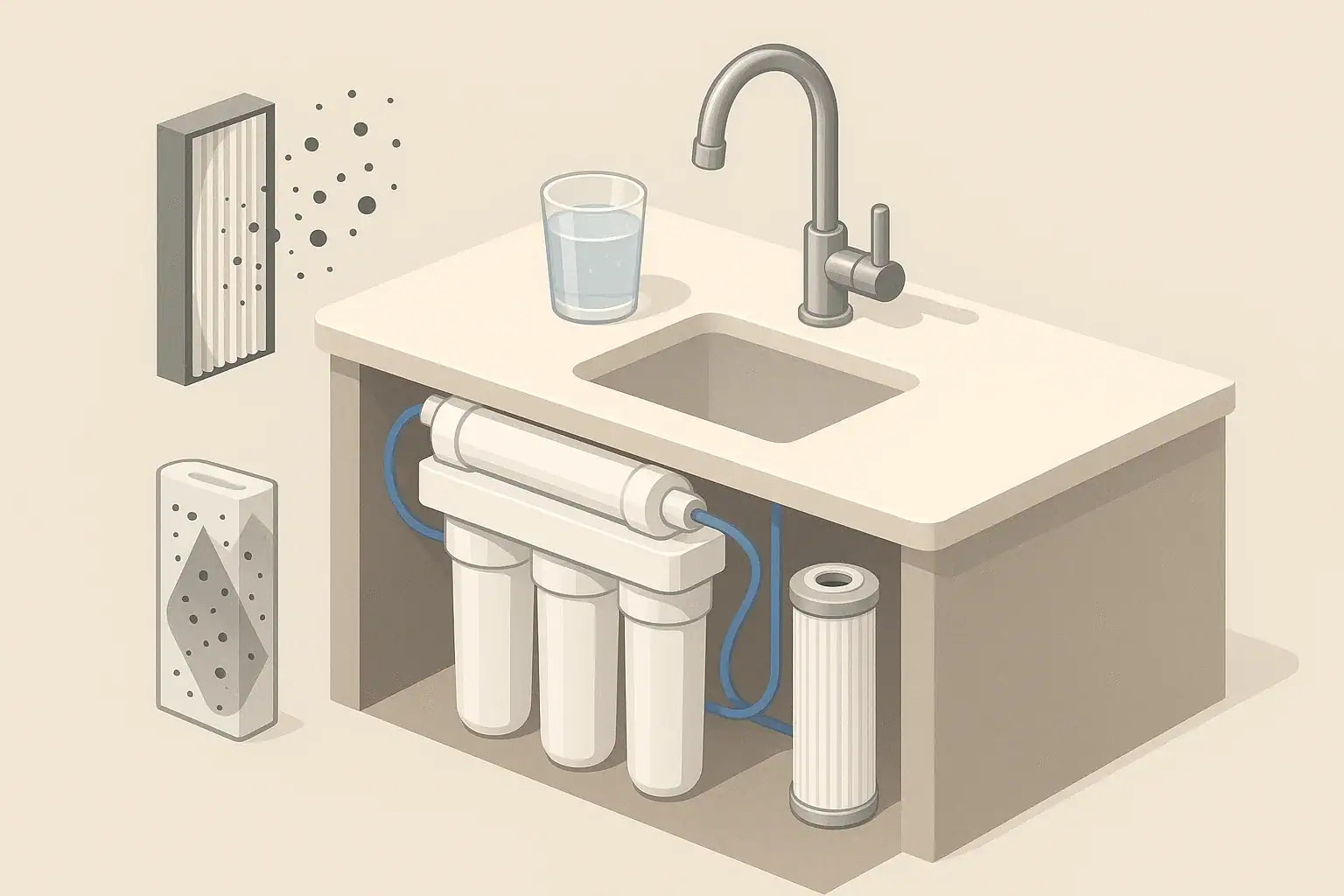 Filtered water with captured dark particles
