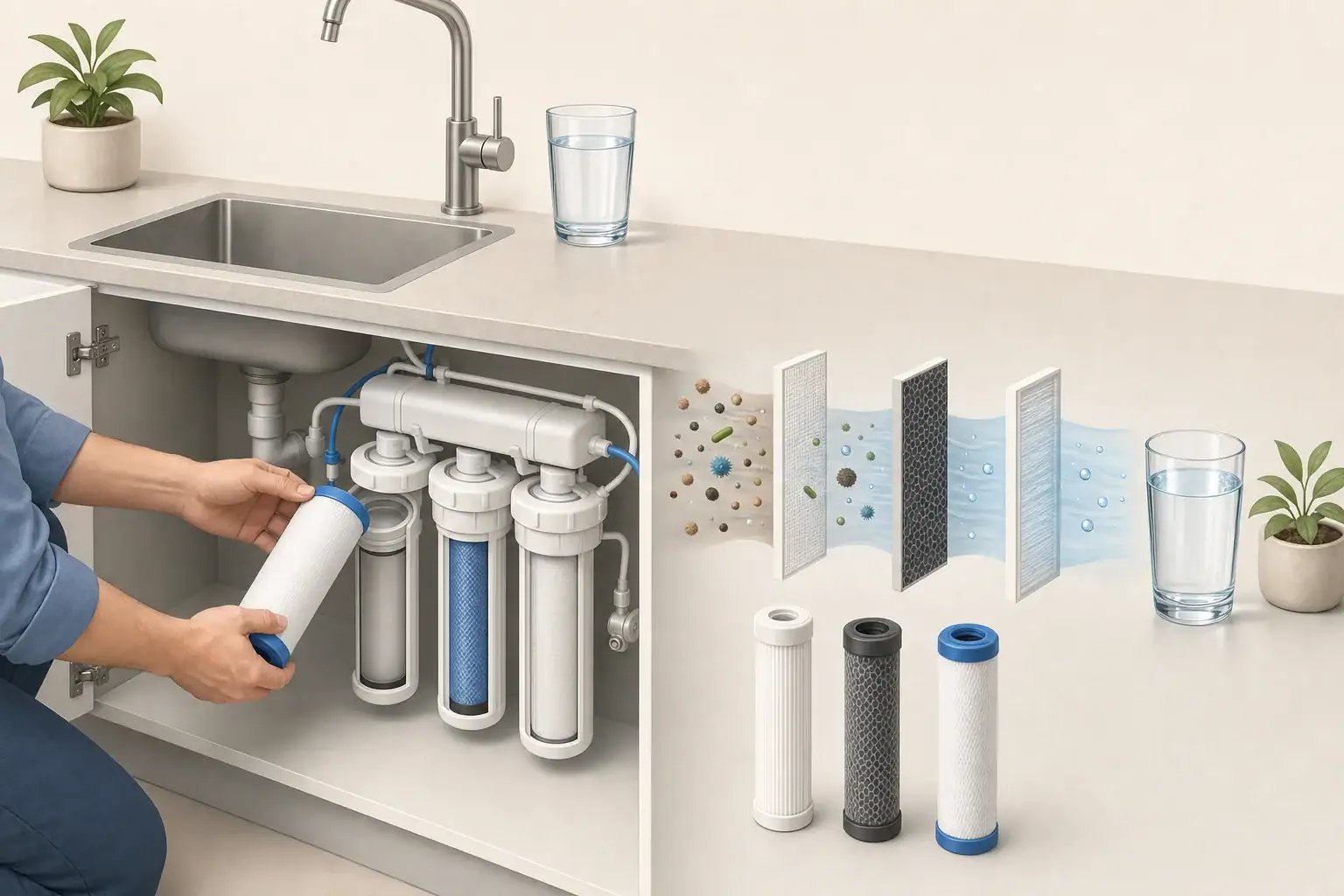 Under sink filter cartridges used for arsenic treatment
