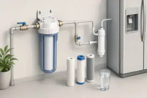 Inline filter connected to refrigerator water supply