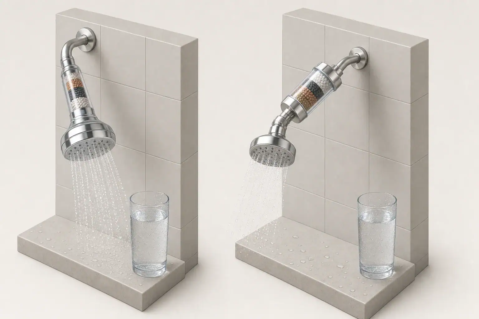 Filtered showerhead and inline shower filter comparison
